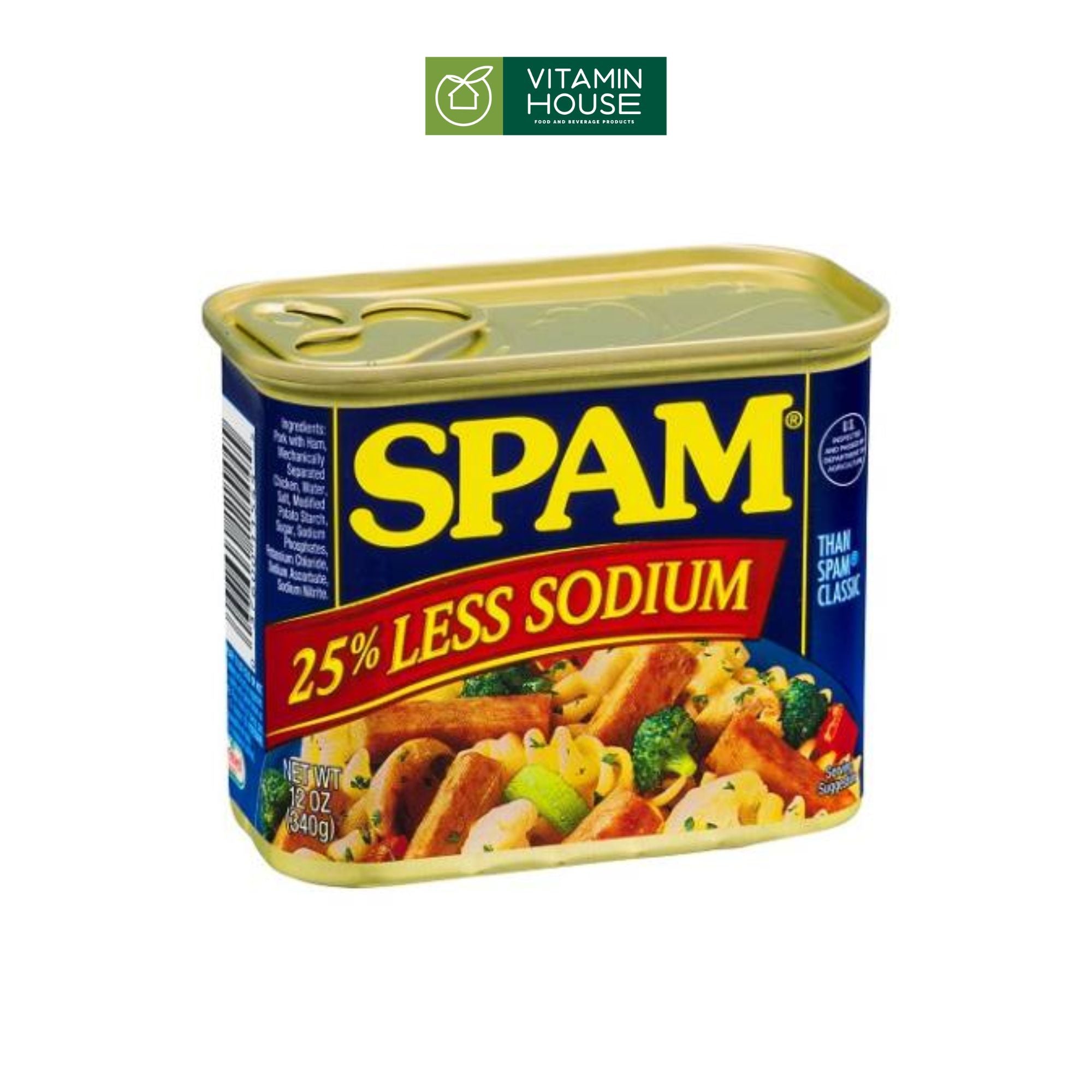 Thịt Hộp Spam 25% Less Sodium Mỹ 340g (ít mặn)