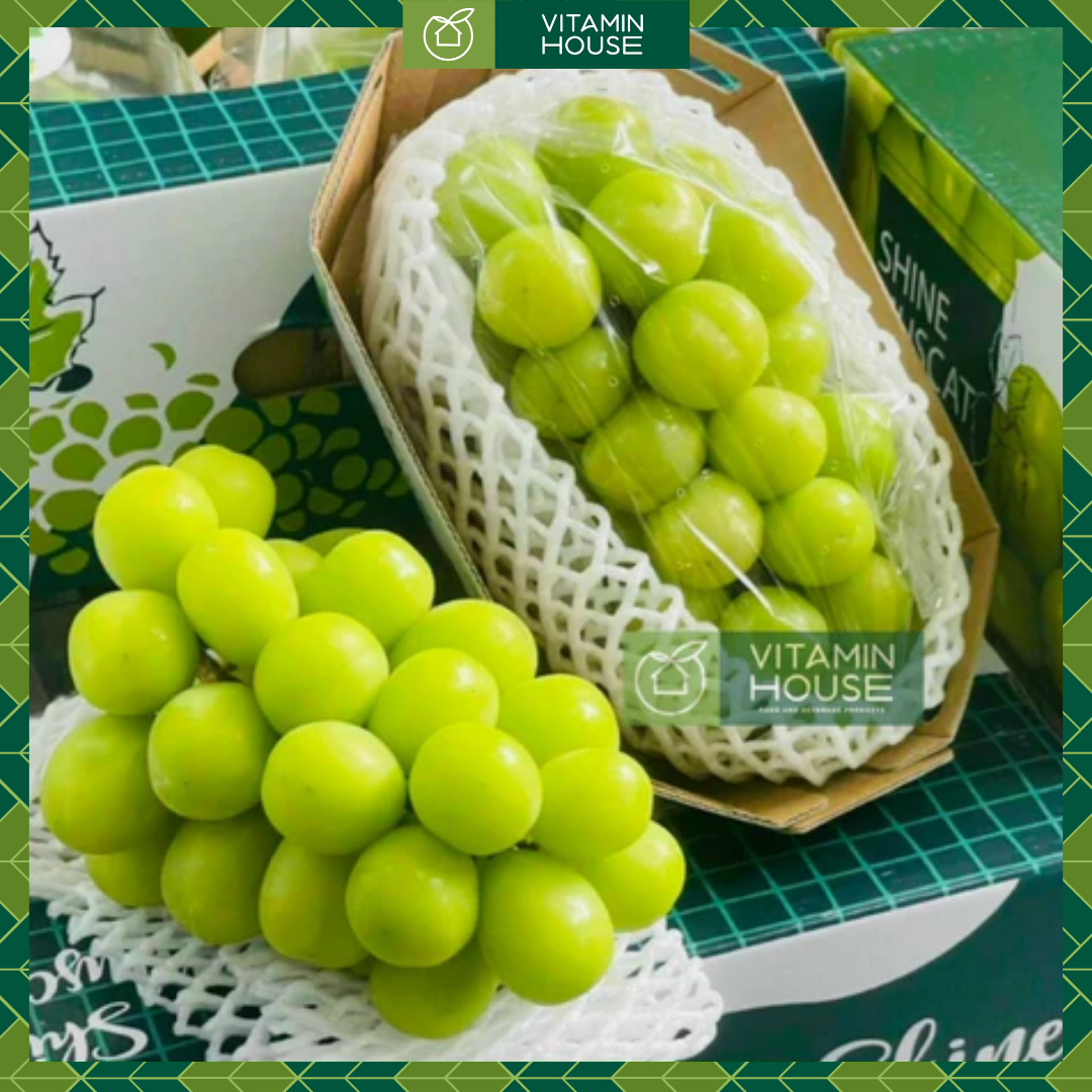 [Trái cây nhập khẩu] Nho Mẫu Đơn Sâm K-Grape Saponin Shine Muscat HQ Hộp 800g