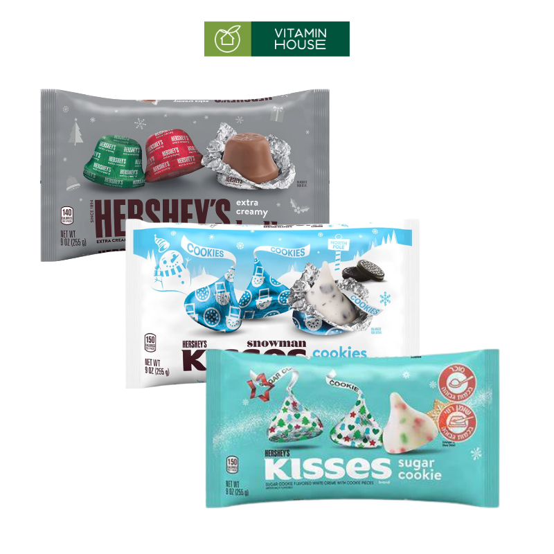 Socola Sữa Hersheys Kisses Bells Christmas Candy Gói 255g