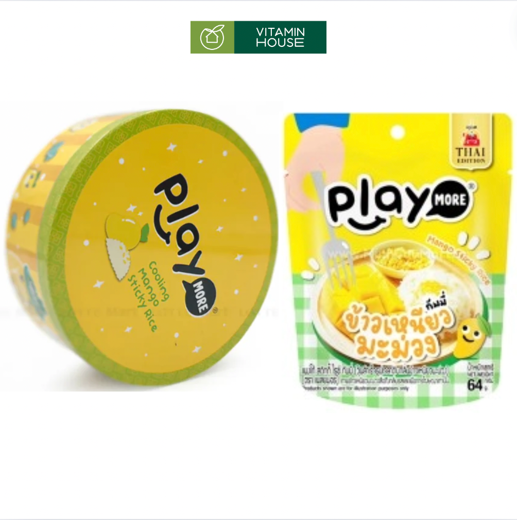 Kẹo Playmore Vị Xôi Xoài Thái Lan Gói - Hộp Thiếc