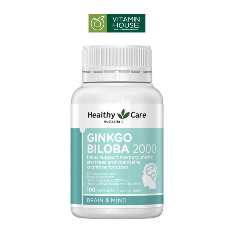 Thuốc bổ não Healthy Care Ginkgo Biloba Úc 100v