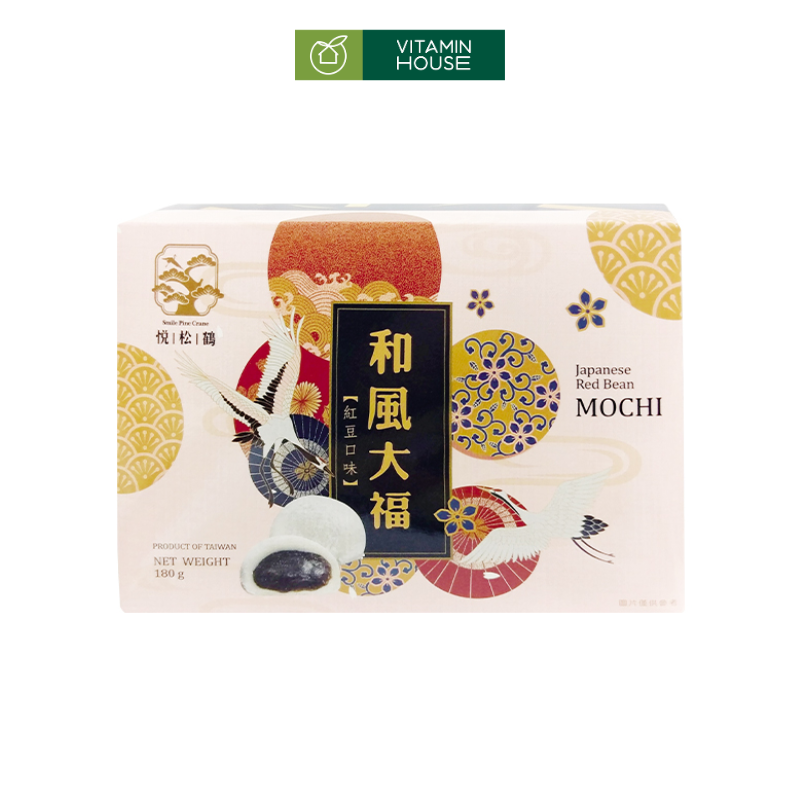 Hộp Bánh Mochi Đài Loan 180g Hương Vị Tự Nhiên Từ Đậu Đỏ Mè Đen