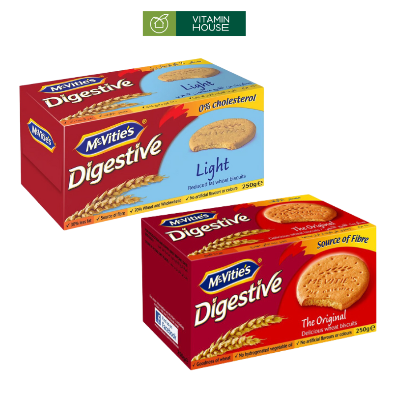 Hộp Bánh Quy McVitie's Digestive Light Anh 250g