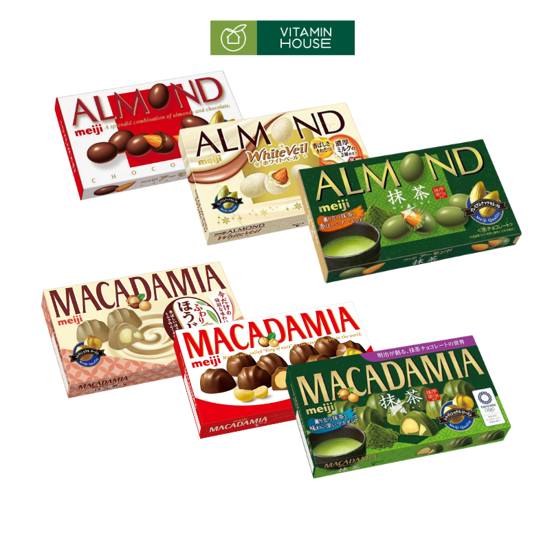 Socola Almond - Macadamia Meiji Nhật Bản (Đủ Vị)