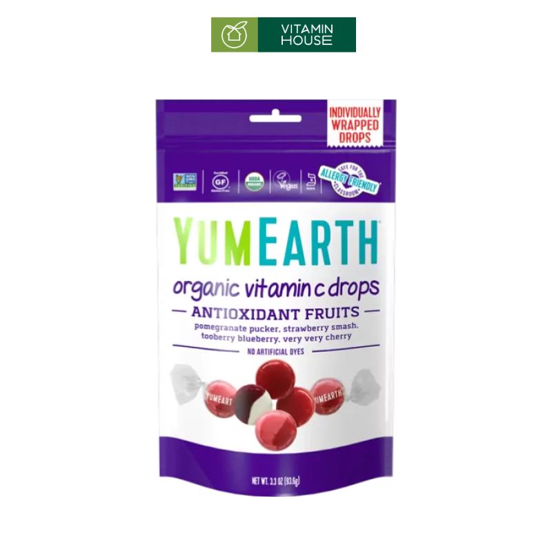 Kẹo Vị Trái Cây Bổ Sung Vitamin C Yumearth Organic Mexico Tăng Sức Đề Kháng