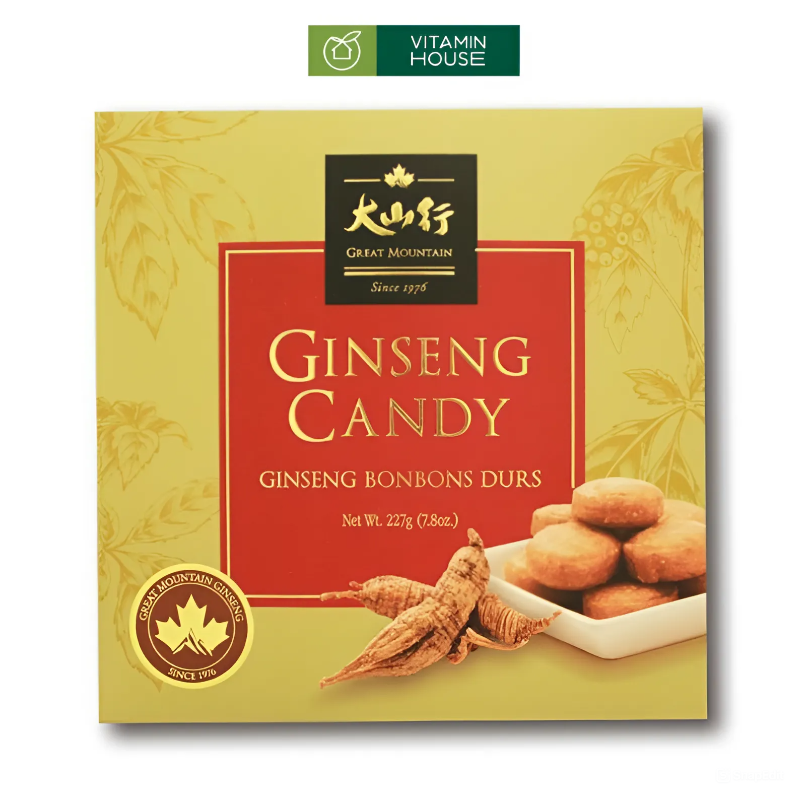 Kẹo Nhân Sâm Great Mountain Canada Hộp 227g