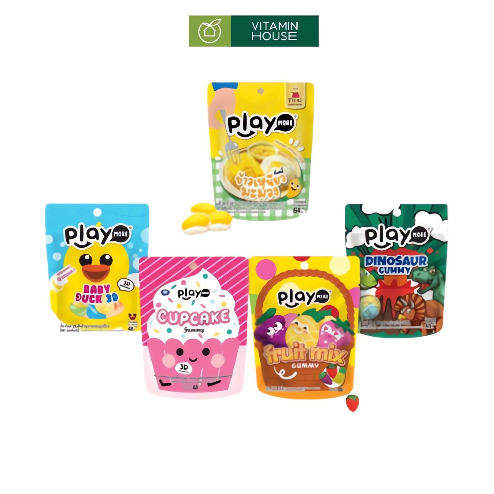 Kẹo Dẻo Playmore Gummy 48g (Đủ Vị)