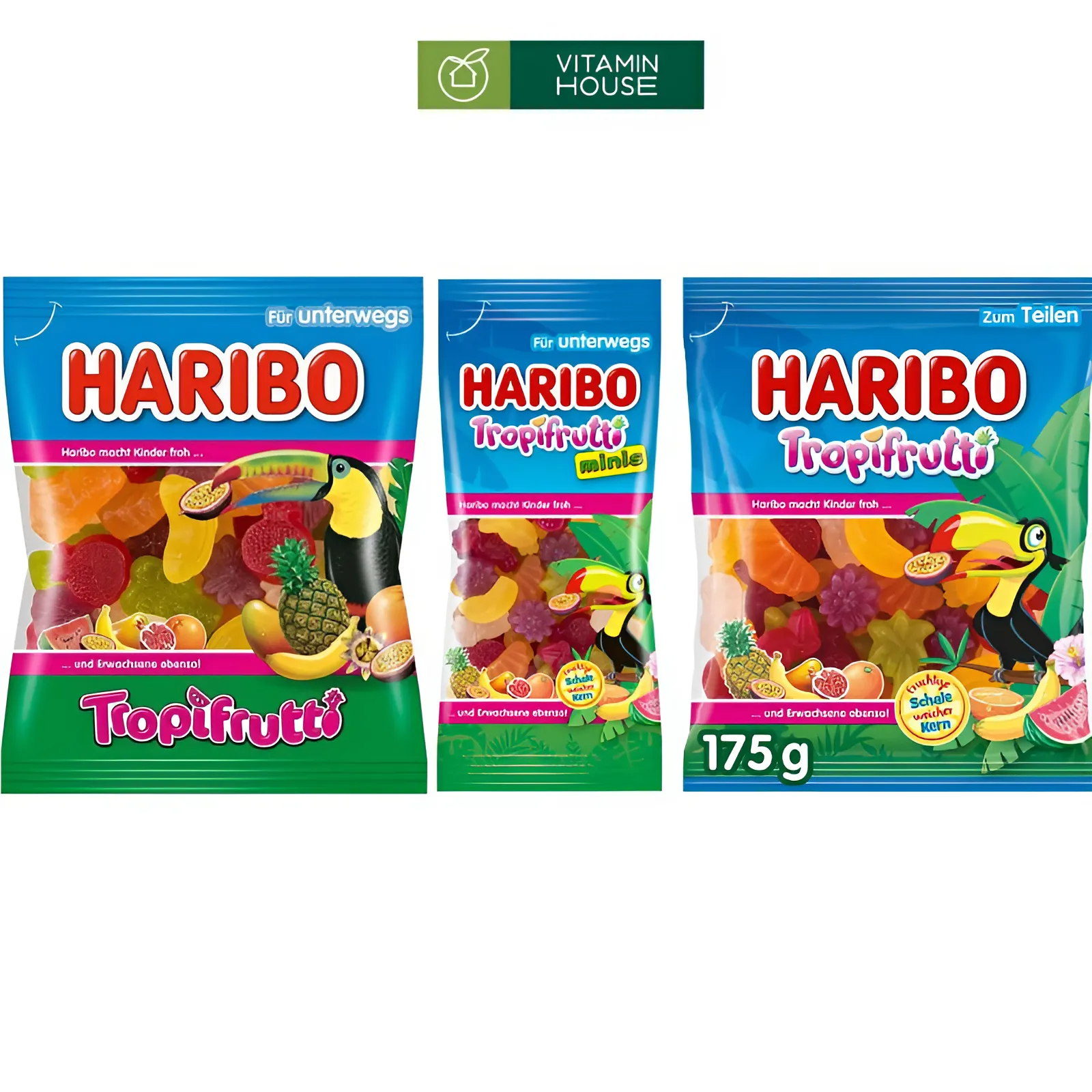 Kẹo Dẻo Tropifrutti Haribo Đức Gói (Đủ Size)