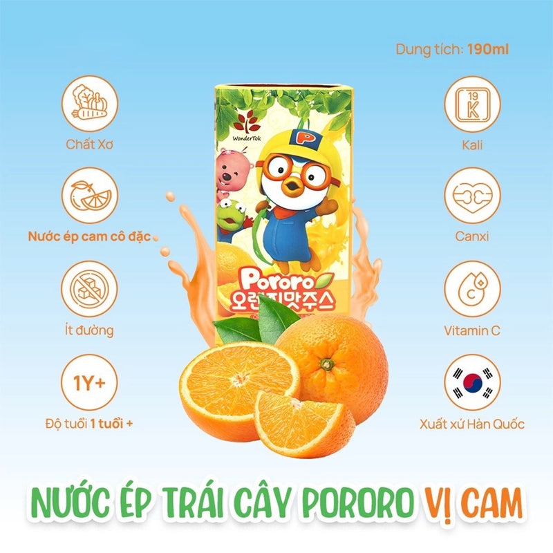 Nước Trái Cây Segom Pororo HQ Hộp 190ml