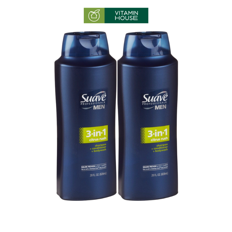 Sữa Tắm Gội Suave Professionals Men 3in1 828ml