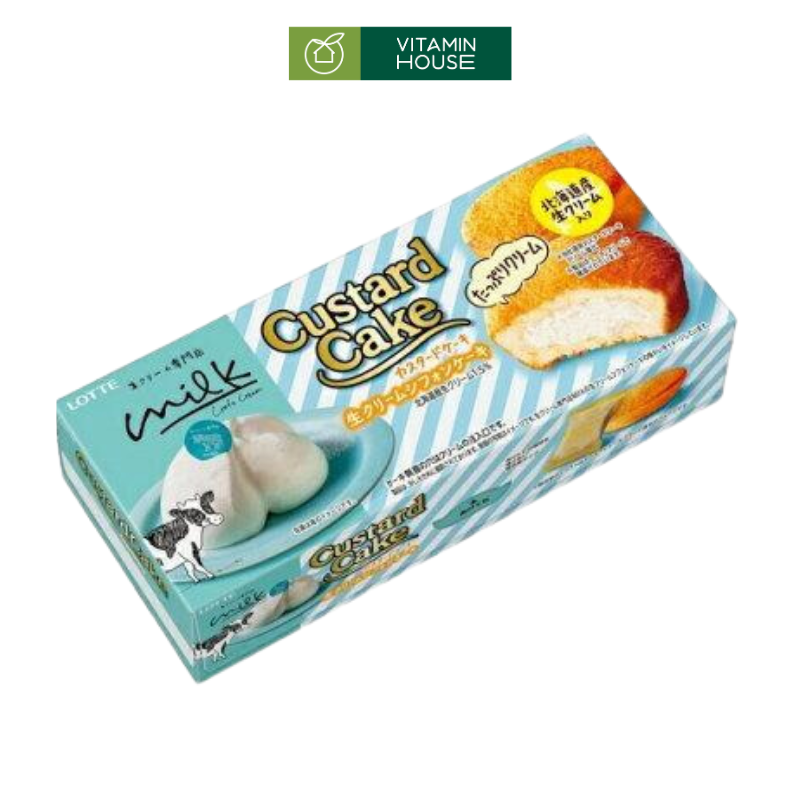 Bánh Bông Lan Trứng Custard Cake Lotte Nhật
