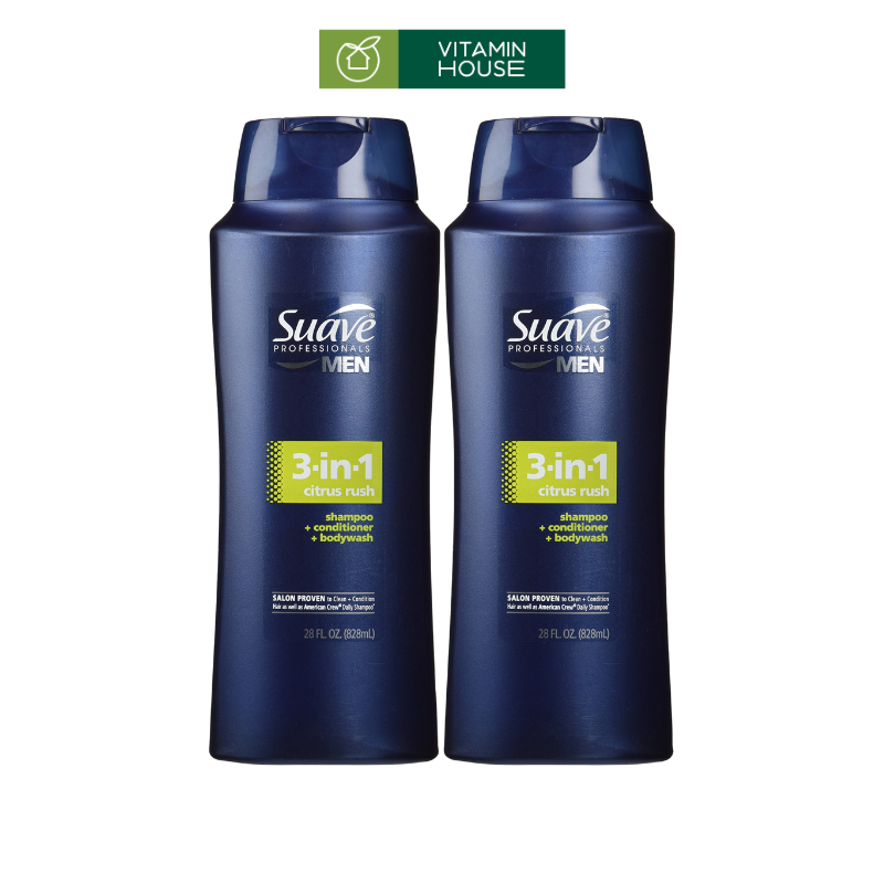 Sữa Tắm Gội Suave Professionals Men 3in1 828ml