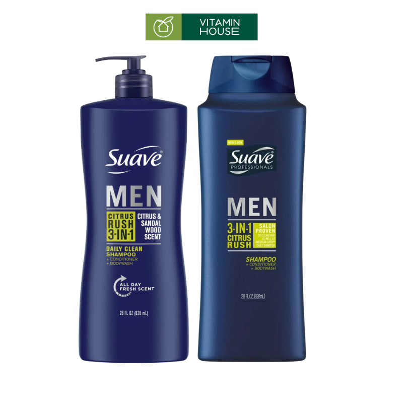 Sữa Tắm Gội Suave Professionals Men 3in1 828ml