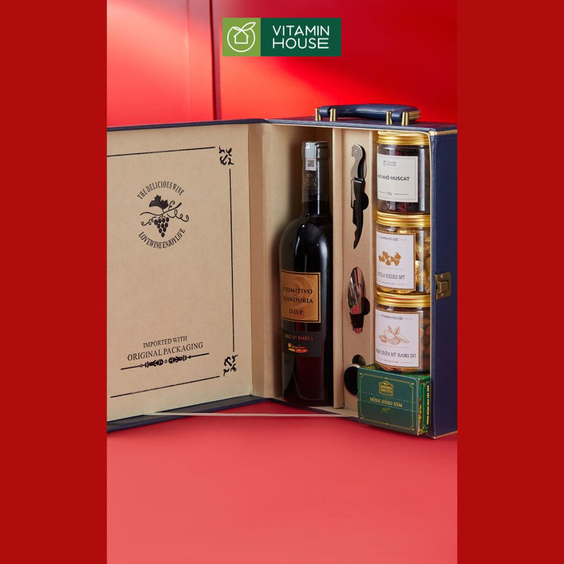 Hộp Quà Tết Wine Box 1 - Quà Tết Ý Nghĩa Cho Mọi Nhà