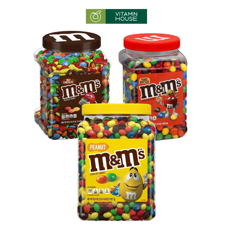 Chocolate M&M Dạng Hủ (Nâu, Đỏ, Vàng)