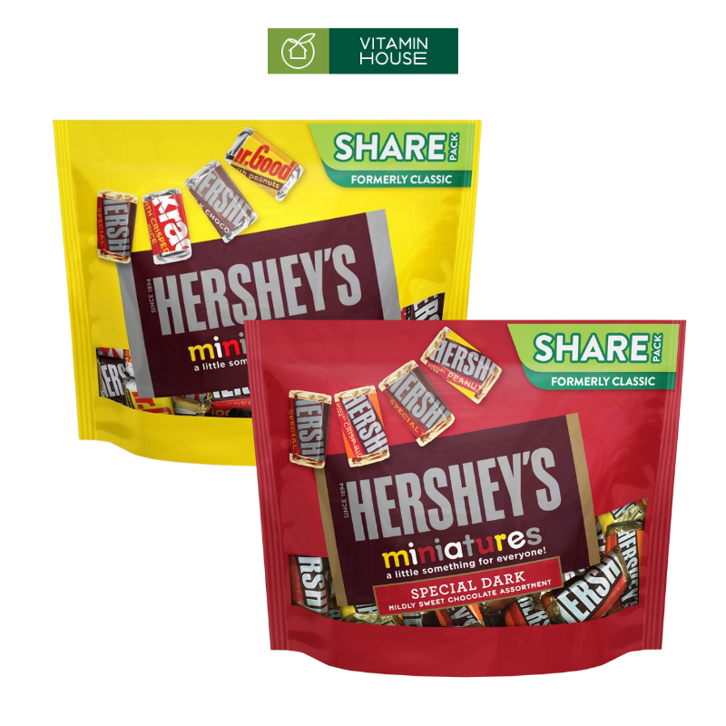 Chocolate Hershey Miniatures 286g Share Pack Mỹ Ngon Tuyệt Đỉnh