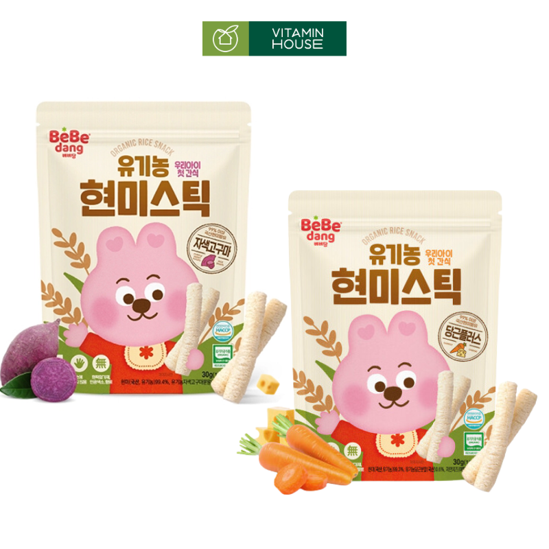 Bánh Gạo Ăn Dặm Organic Bebedang HQ Gói 30g