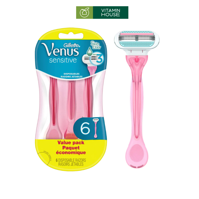 Dao Cạo Venus Sensitive Plus (Hồng) Mã Lẻ