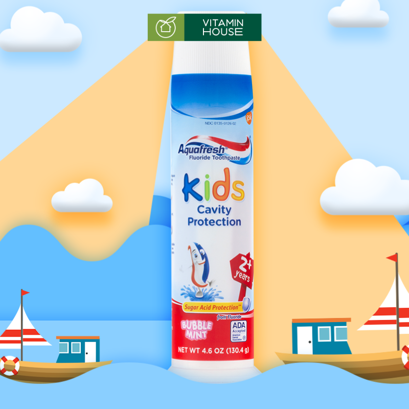 Kem Đánh Răng Cho Bé Aquafresh Kids 2+ Mỹ Túyp 130.4g