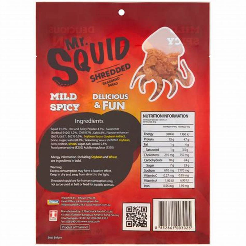 Gói Snack Mực Khô Xé Sợi Squid Úc 65g