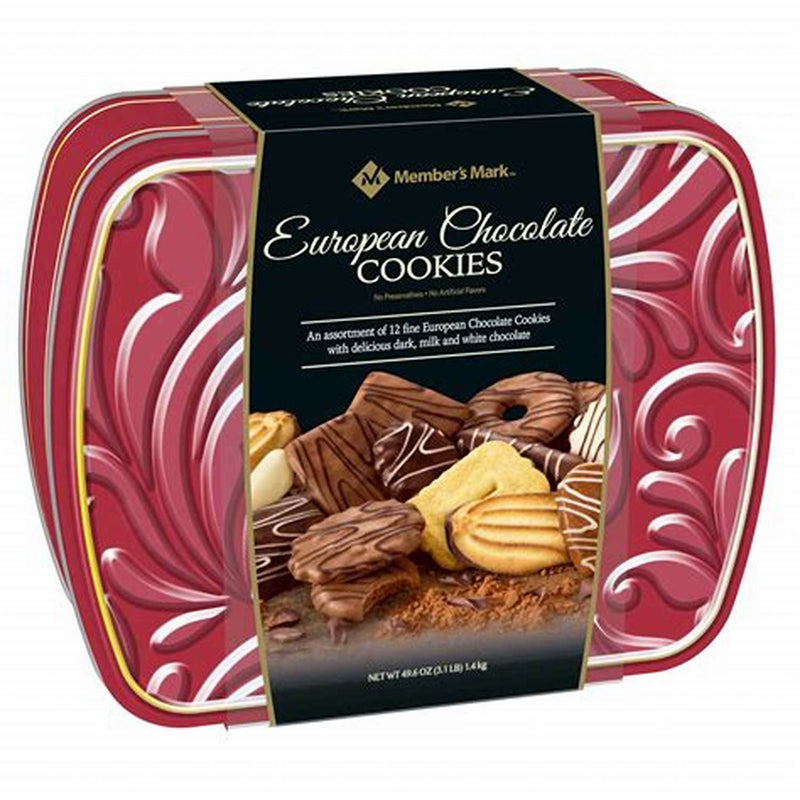 Hộp Bánh Quy đỏ Member's Mark European Chocolate Cookies