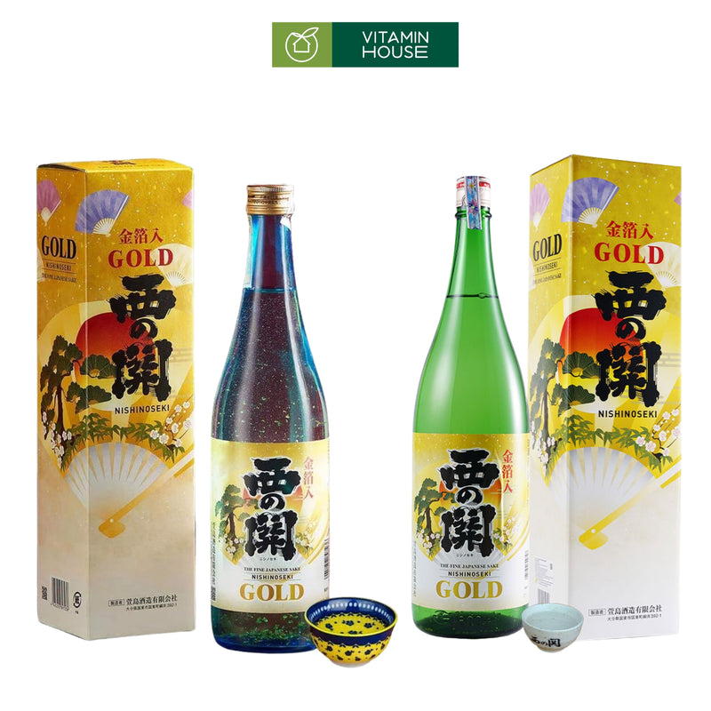 Rượu Sake Nishinoseki Gold Leaf 15% Sang Trọng