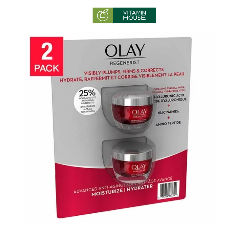 Set Kem Dưỡng Chống Lão Hóa Olay Regenerist Micro 48g*2