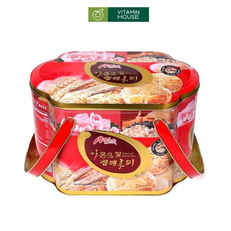 Bánh Quy A-Taste Hạnh Nhân Mè Hộp 600g