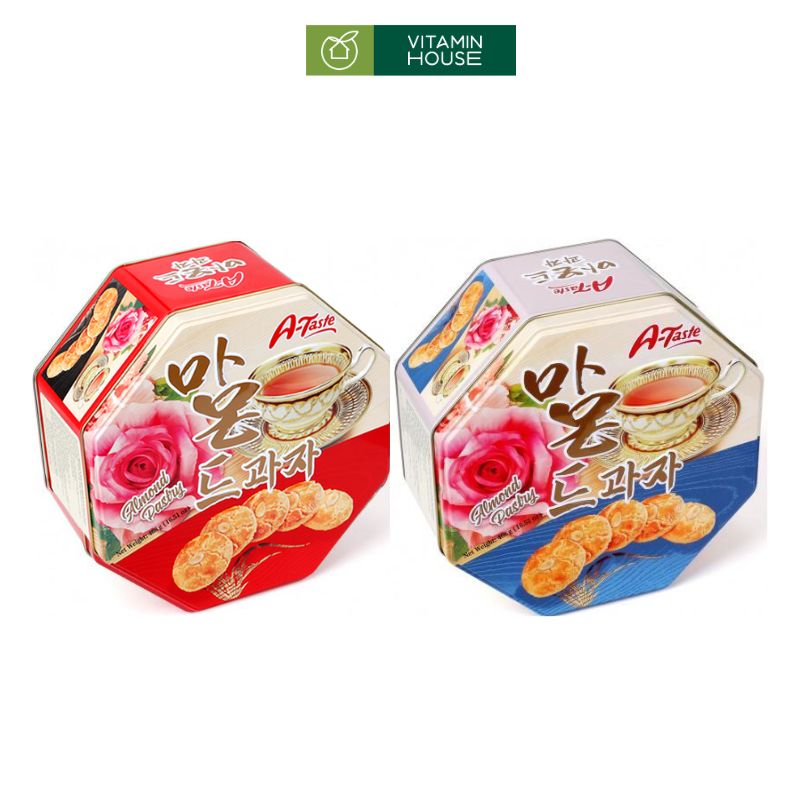 Bánh Quy Hạnh Nhân A-Taste Silang ĐL Hộp 468g (Đỏ/Xanh)