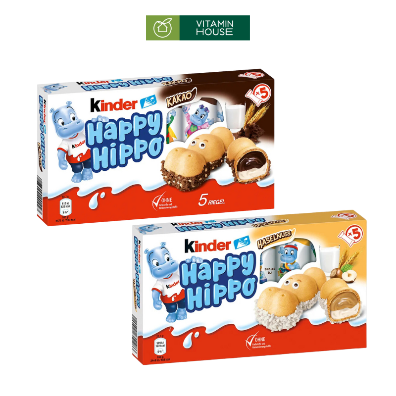 Bánh Xốp Hà Mã Happy Hippo Ý Hộp 135g