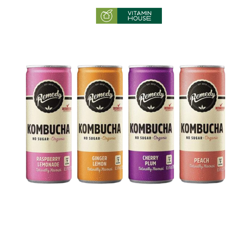 Thùng 24 Lon Trà Remedy Kombucha 250ml/Lon