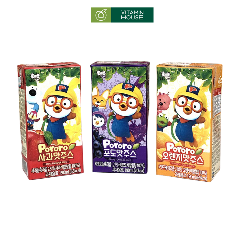 Nước Trái Cây Segom Pororo HQ Hộp 190ml