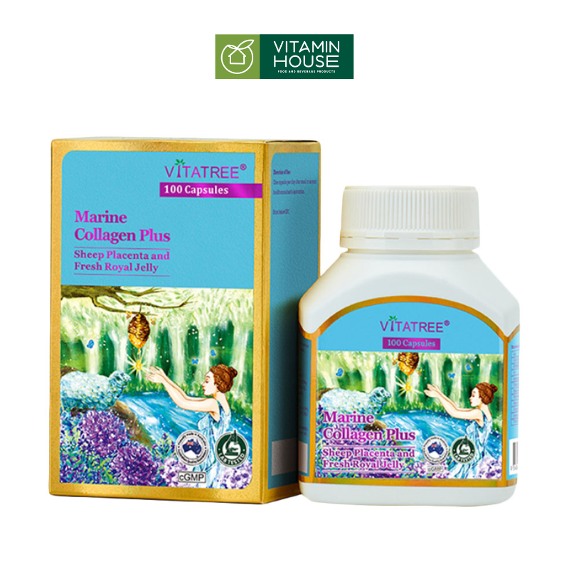 Viên Uống Marine Collagen Plus Vitatree Úc Hộp 100 Viên