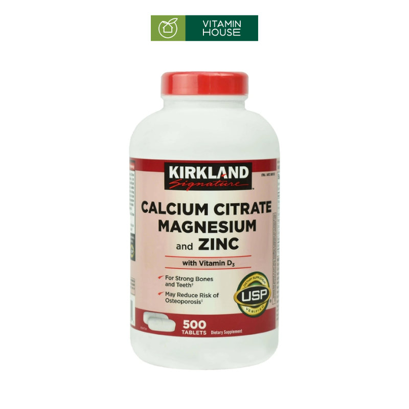 Viên uống Kirkland Calcium Citrate Magnesium and Zinc 500v