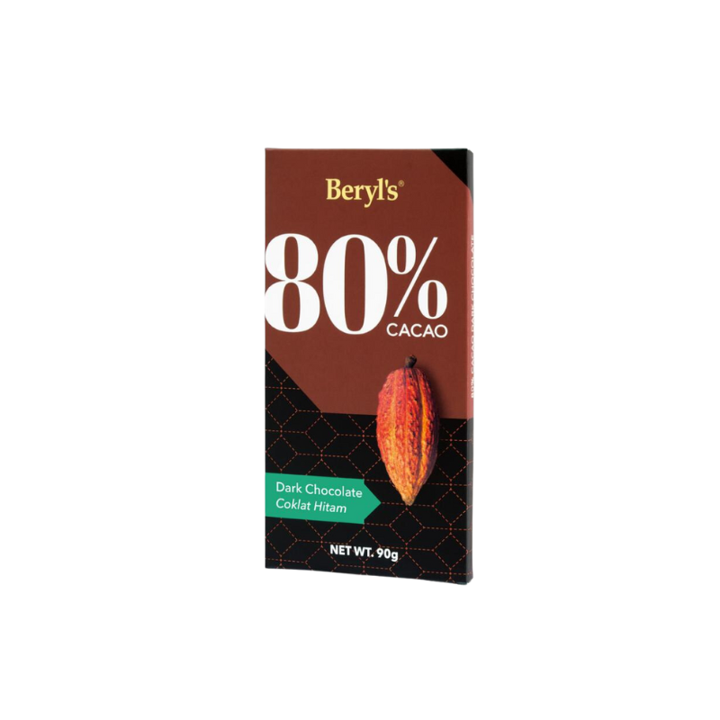 Thanh Chocolate Đắng Beryls Không Đường Cacao 90g