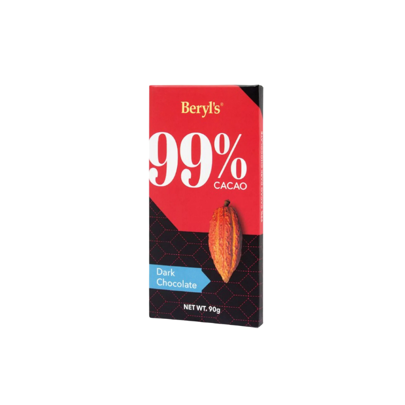 Thanh Chocolate Đắng Beryls Không Đường Cacao 90g