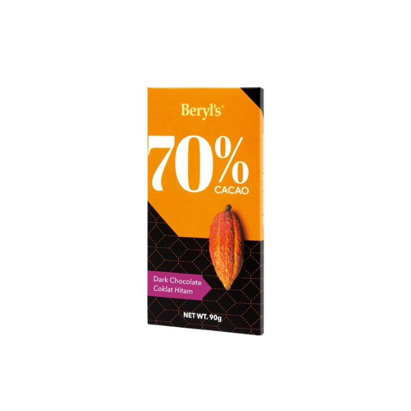 Thanh Chocolate Đắng Beryls Không Đường Cacao 90g