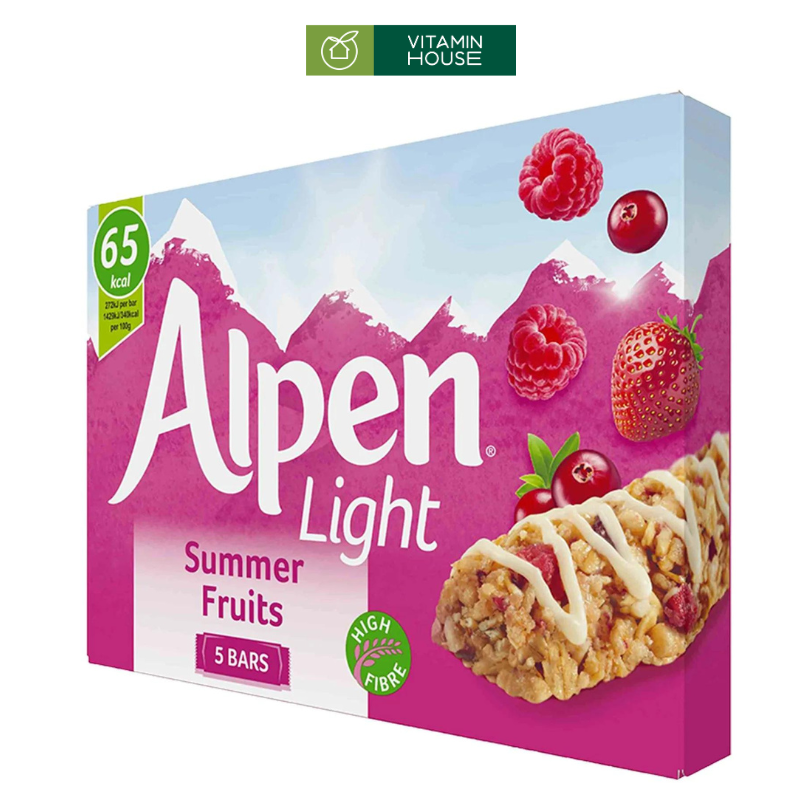 Thanh Ngũ Cốc Alpen Light White Chocolate Hộp 5 Cái