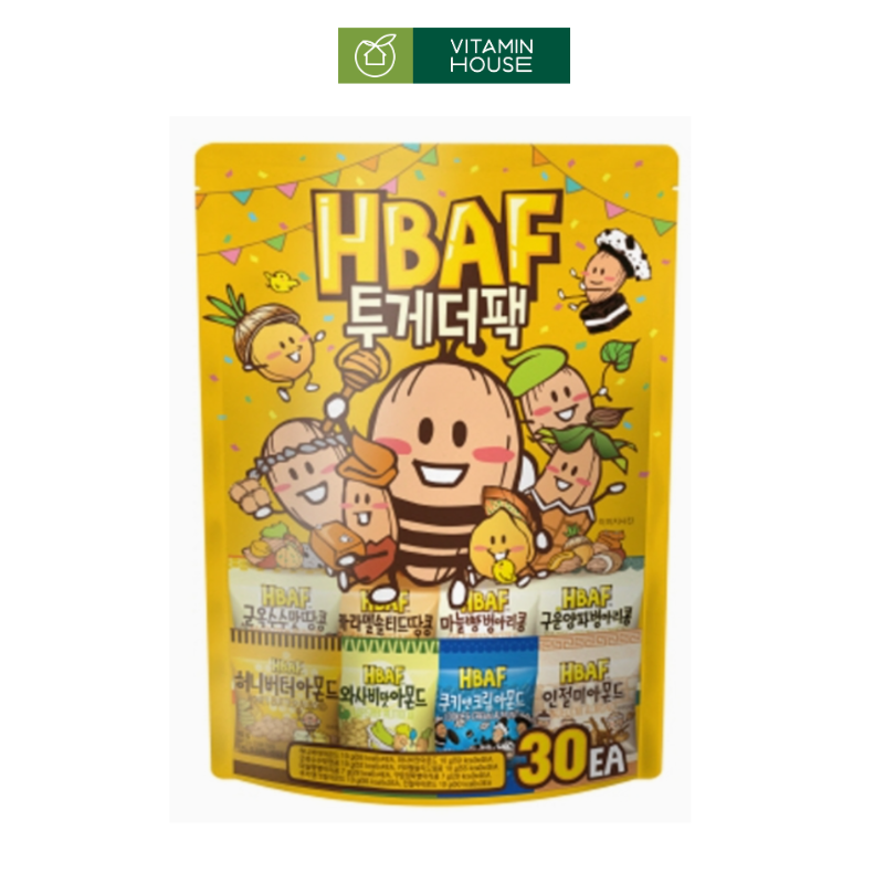 Hạt Hạnh Nhân 4 Vị HBAF Túi 30 Gói