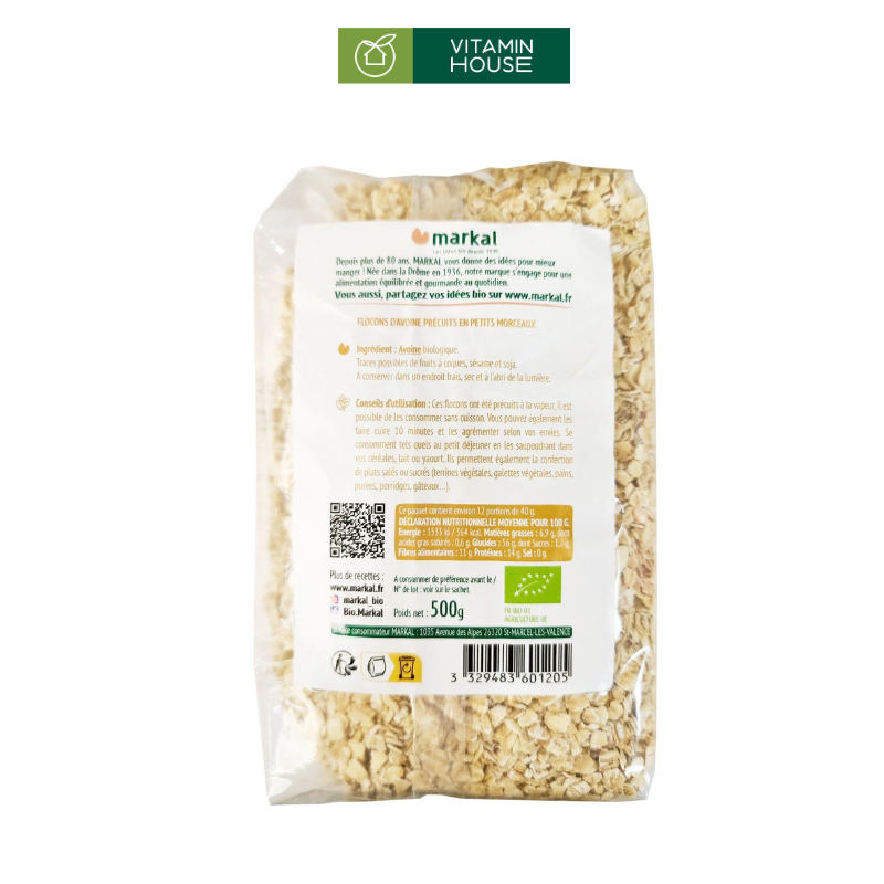 Yến Mạch Cán Mỏng Organic Markal 500g