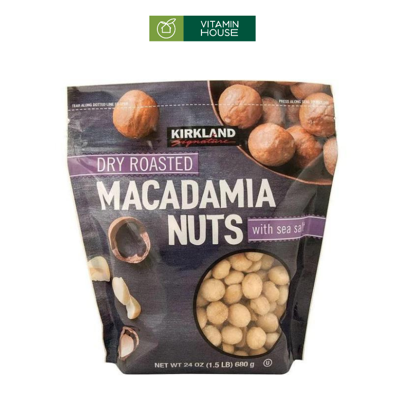 Gói Macadamia Nuts With Sea Salt Tách Vỏ Kirkland 680G