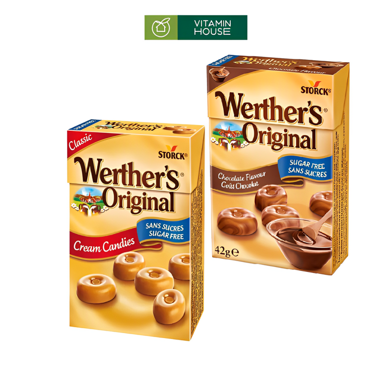 Hộp Kẹo Werther Original Sugar Free 42gr ( 2 Vị)