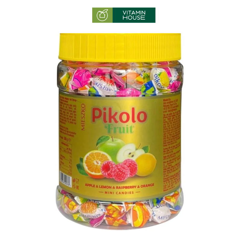 Kẹo Mềm Trái Cây Pikolo Fruit Candy Ba Lan Hộp 250g (Vàng/Đỏ)