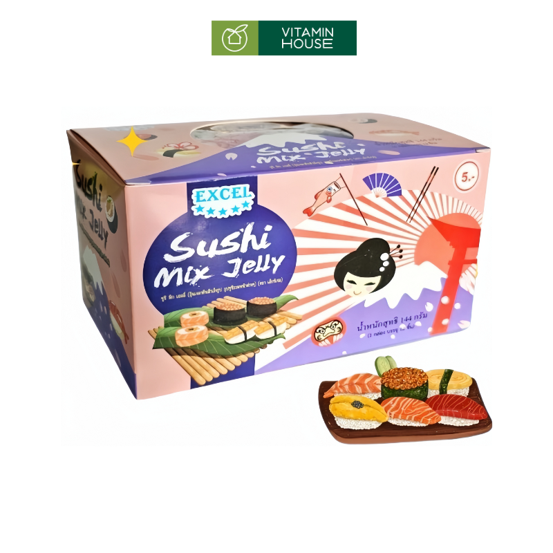 Gói Kẹo Dẻo Sushi Mix Jelly Thái Lan (Lẻ - Hộp)