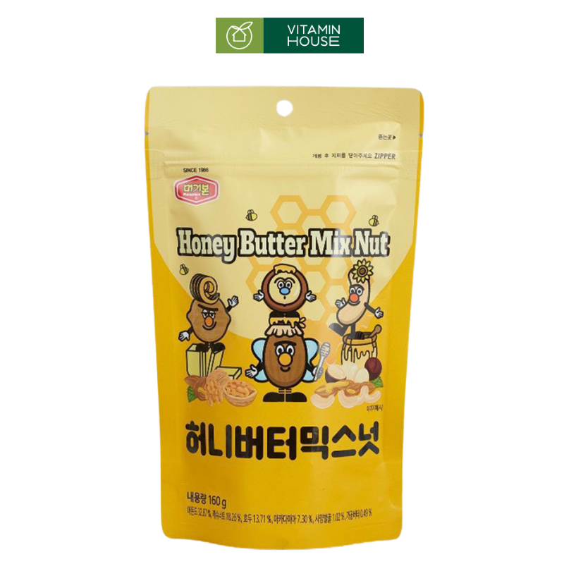 Hạt Tổng Hợp Tẩm Bơ Mật Ong Mix Nut HQ Gói 160g