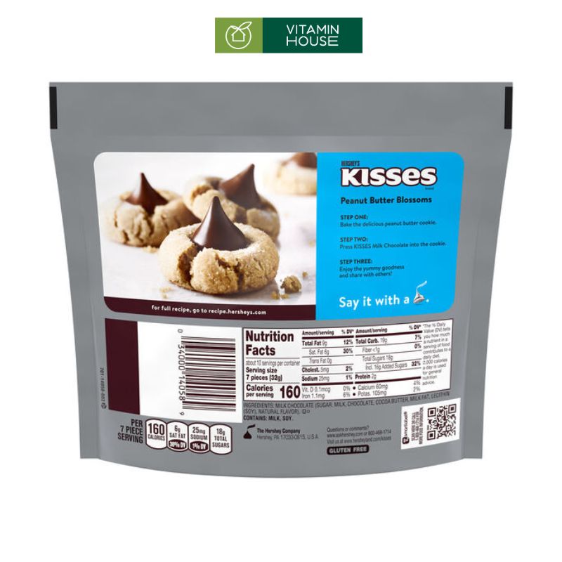 Chocolate Kisses Milk Chocolate Share Pack Mỹ Ngọt Ngào Khó Cưỡng