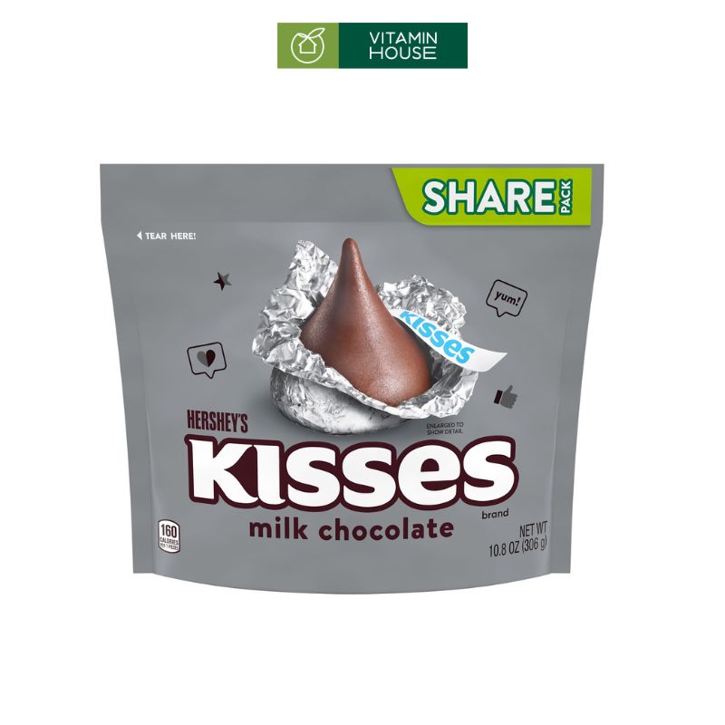 Chocolate Kisses Milk Chocolate Share Pack Mỹ Ngọt Ngào Khó Cưỡng