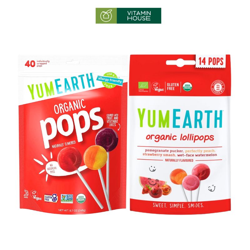 Kẹo Mút Trái Cây Hữu Cơ Yumearth Organic Lollipops Mỹ Ngọt Ngào Tinh Khiết