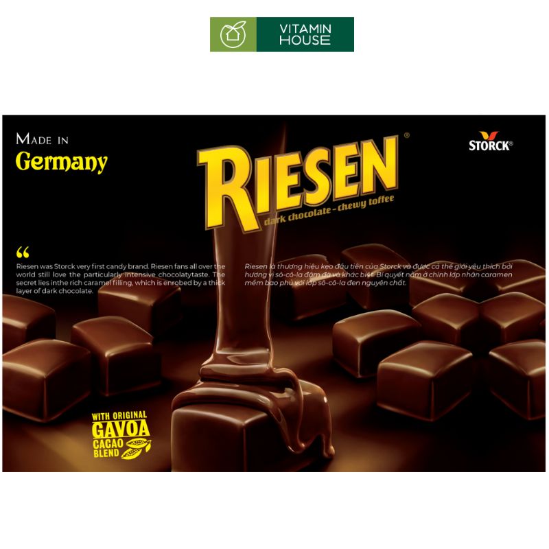 Kẹo Socola Riesen Chewy Toffee 315g Hương Vị Cổ Điển Ngọt Ngào Trường Tồn