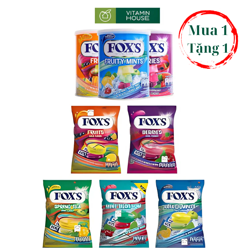 Kẹo Trái Cây Foxs Fruits Gói - Hộp Thiếc (Nhiều Vị)